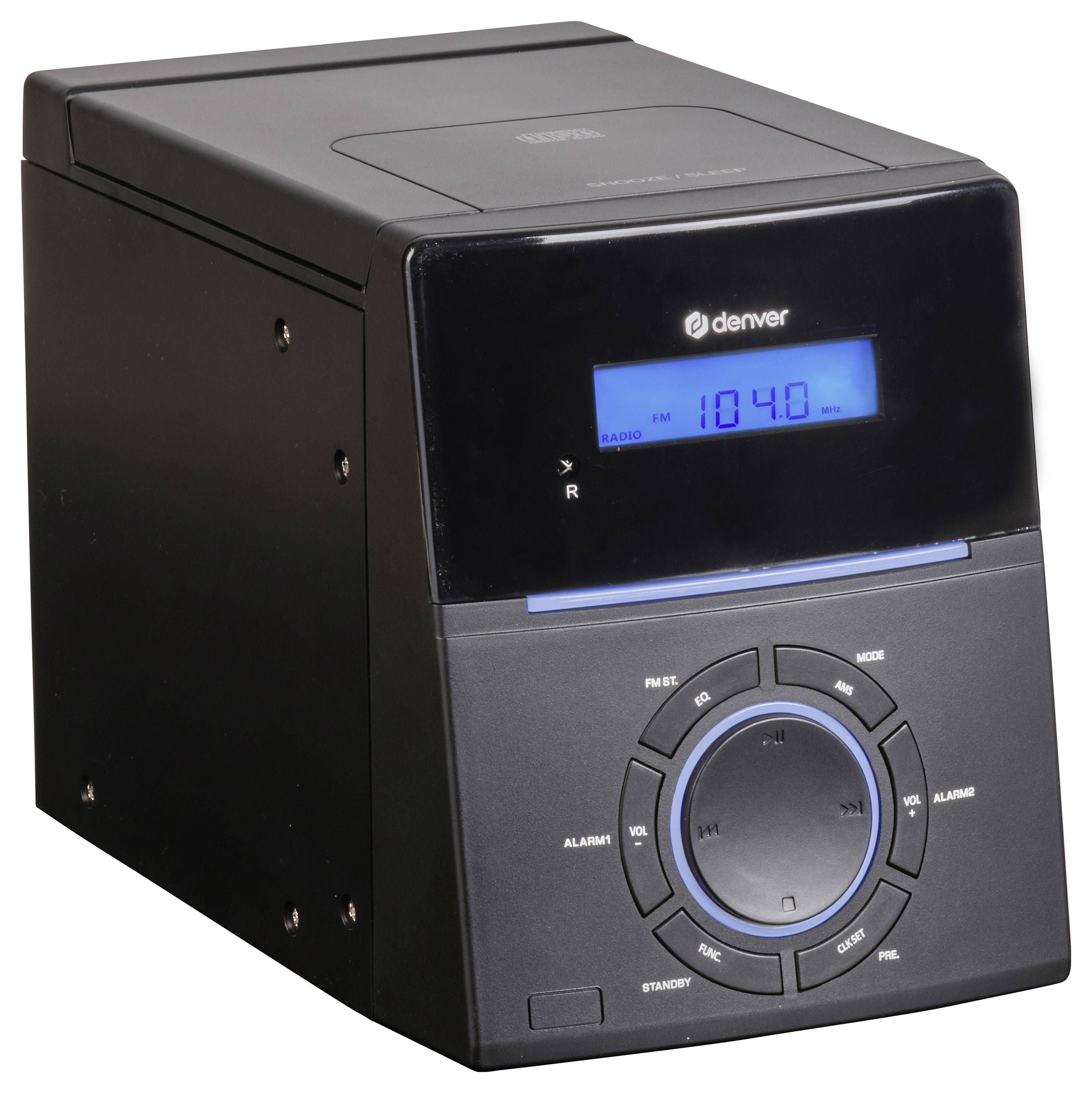 Denver MCA-240 Stereoanlage AUX, CD, UKW, Weckfunktion, Inkl. Fernbedienung 2 x 20W Schwarz