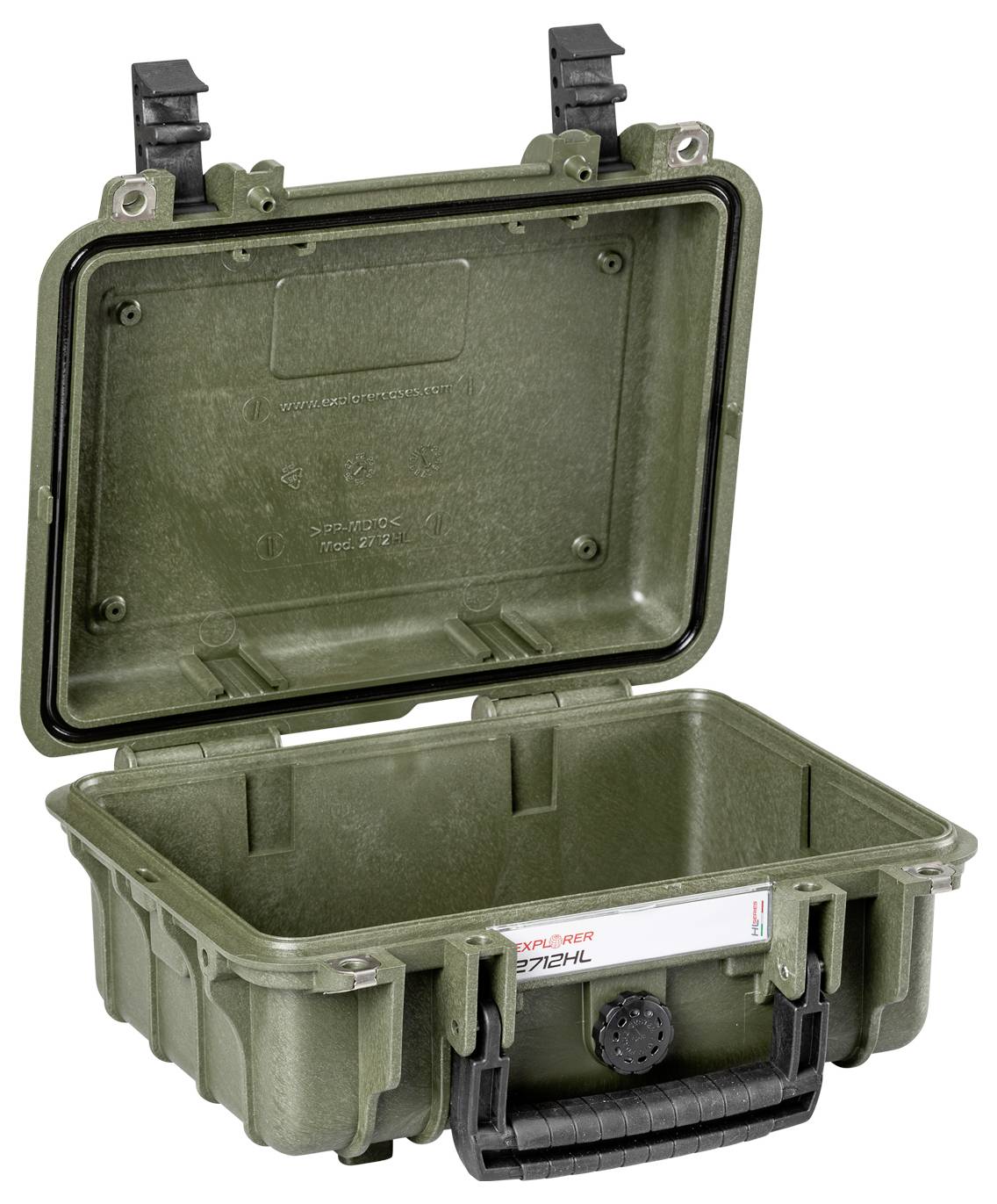 Explorer Cases Outdoor Koffer 2712HL.G green with pick & pluck foam (B x H x T) 28 x 20 x 12cm Olivgrün 2712HL.G