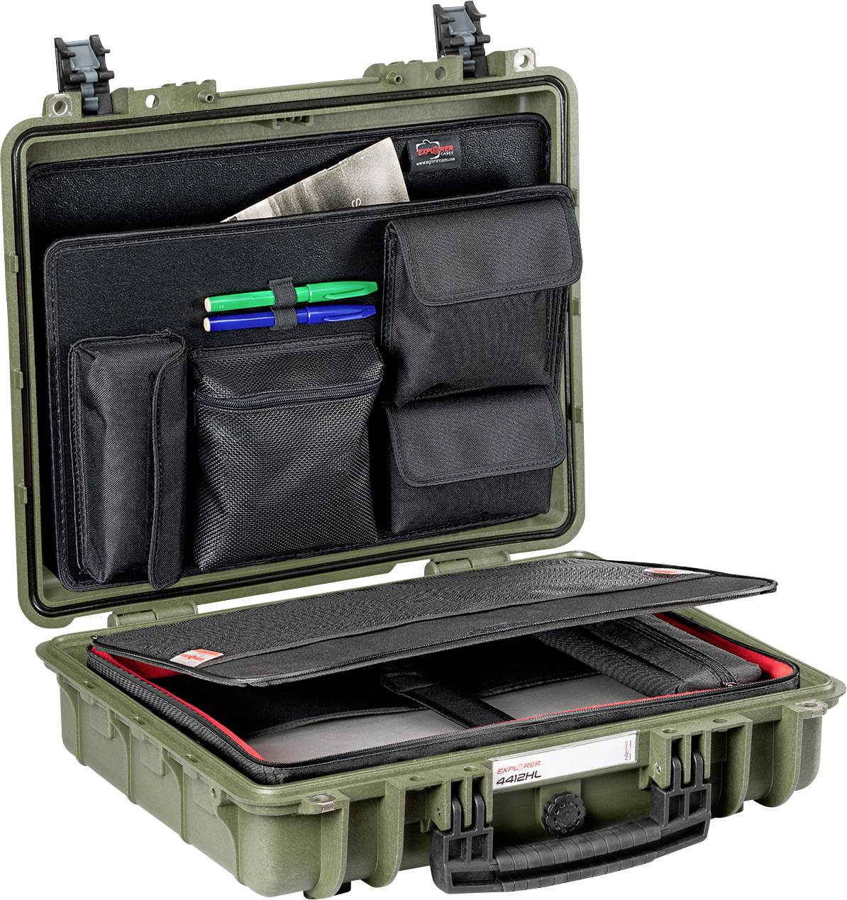Explorer Cases Outdoor Koffer 4412HL.G C green with notebook bag BAG PC-44 (B x H x T) 45 x 35 x 13