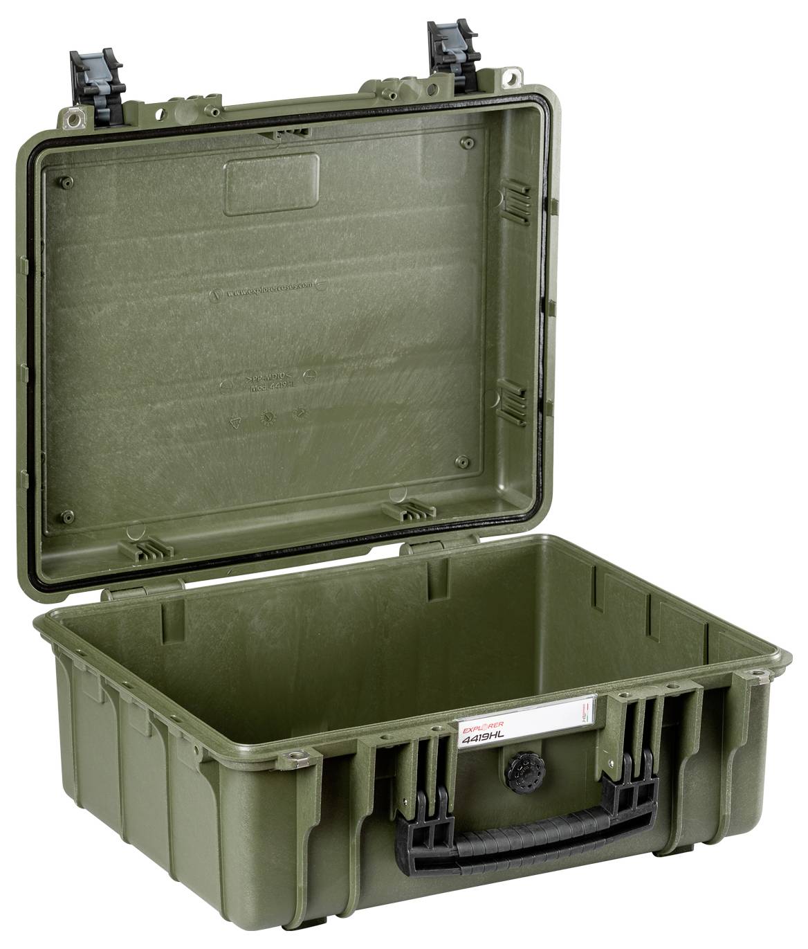 Explorer Cases Outdoor Koffer 4419HL.G green with pick & pluck foam (B x H x T) 45 x 35 x 19cm Olivgrün 4419HL.G