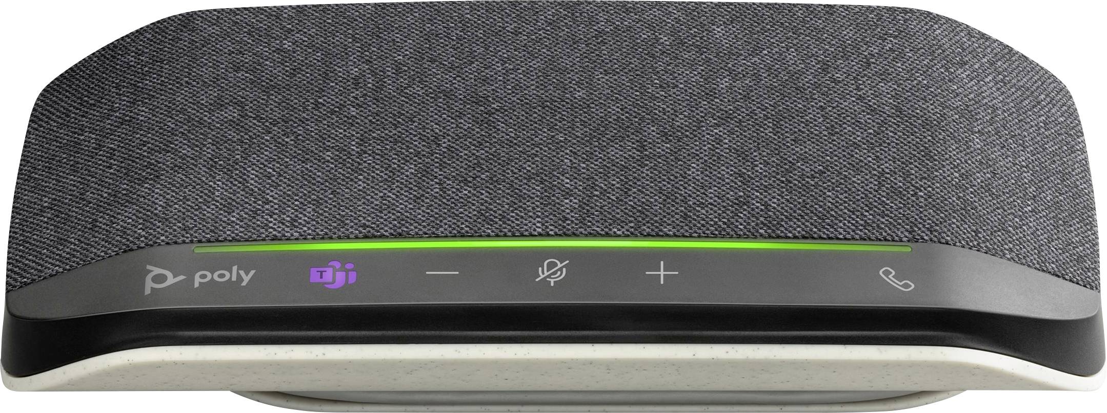 HP Poly Sync 10 Konferenztelefon Geräuschreduzierung, Geeignet für z.B. Microsoft Teams, Zoom, Freisprechen Schwarz, Silber