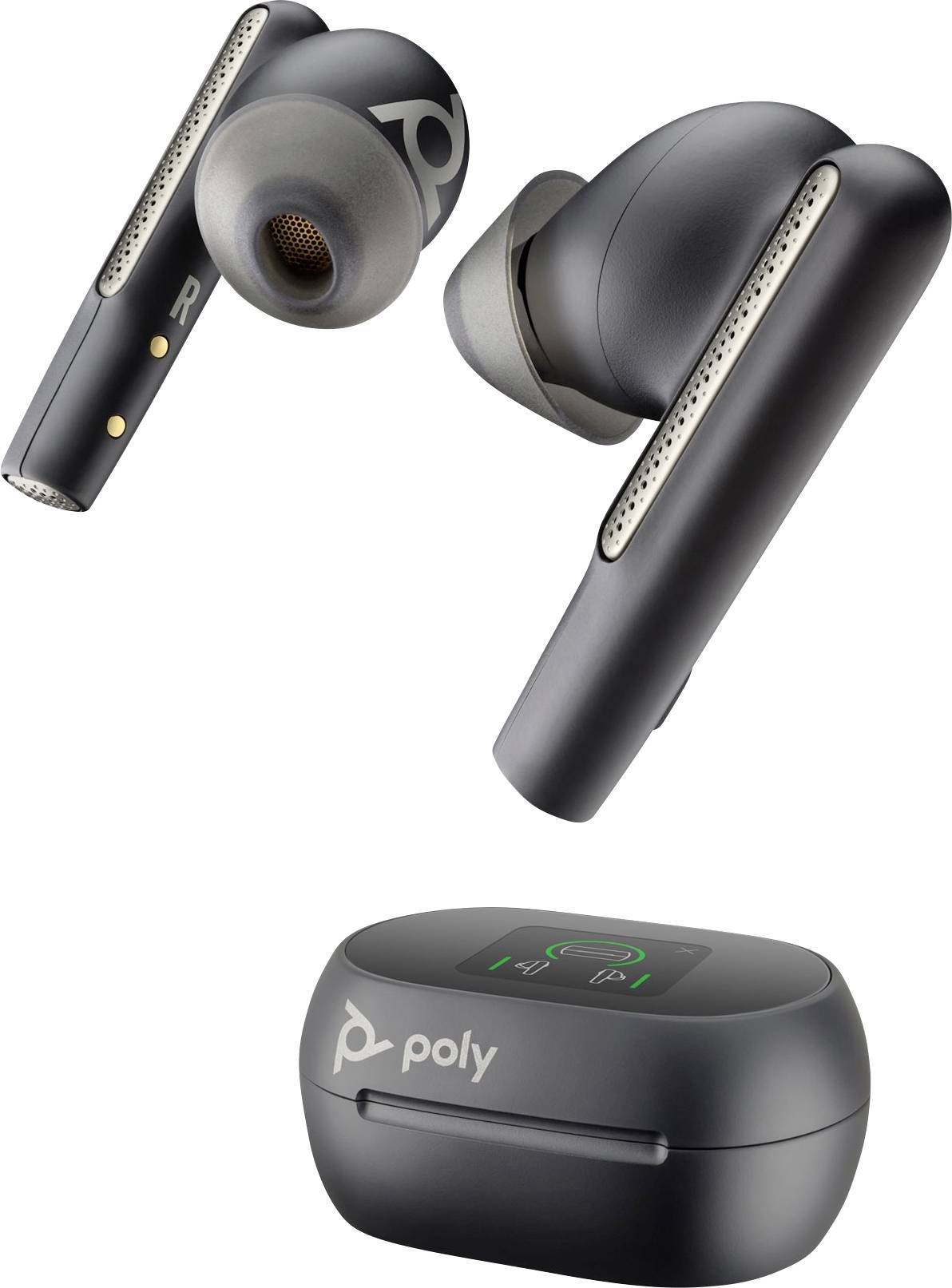HP Poly Voyager Free 60+ In Ear Headset Bluetooth® Stereo Schwarz Noise Cancelling Headset, Induktion, Ladecase