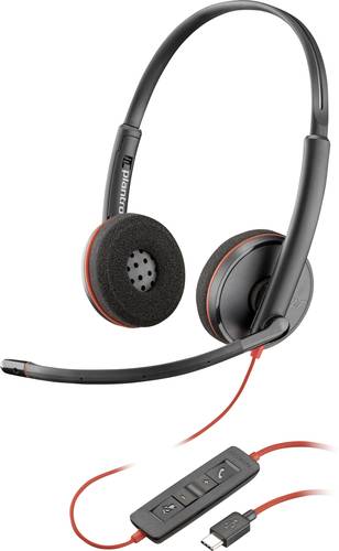 HP Poly Blackwire C3220 On Ear Headset kabelgebunden Stereo Schwarz Headset, Mikrofon-Stummschaltun