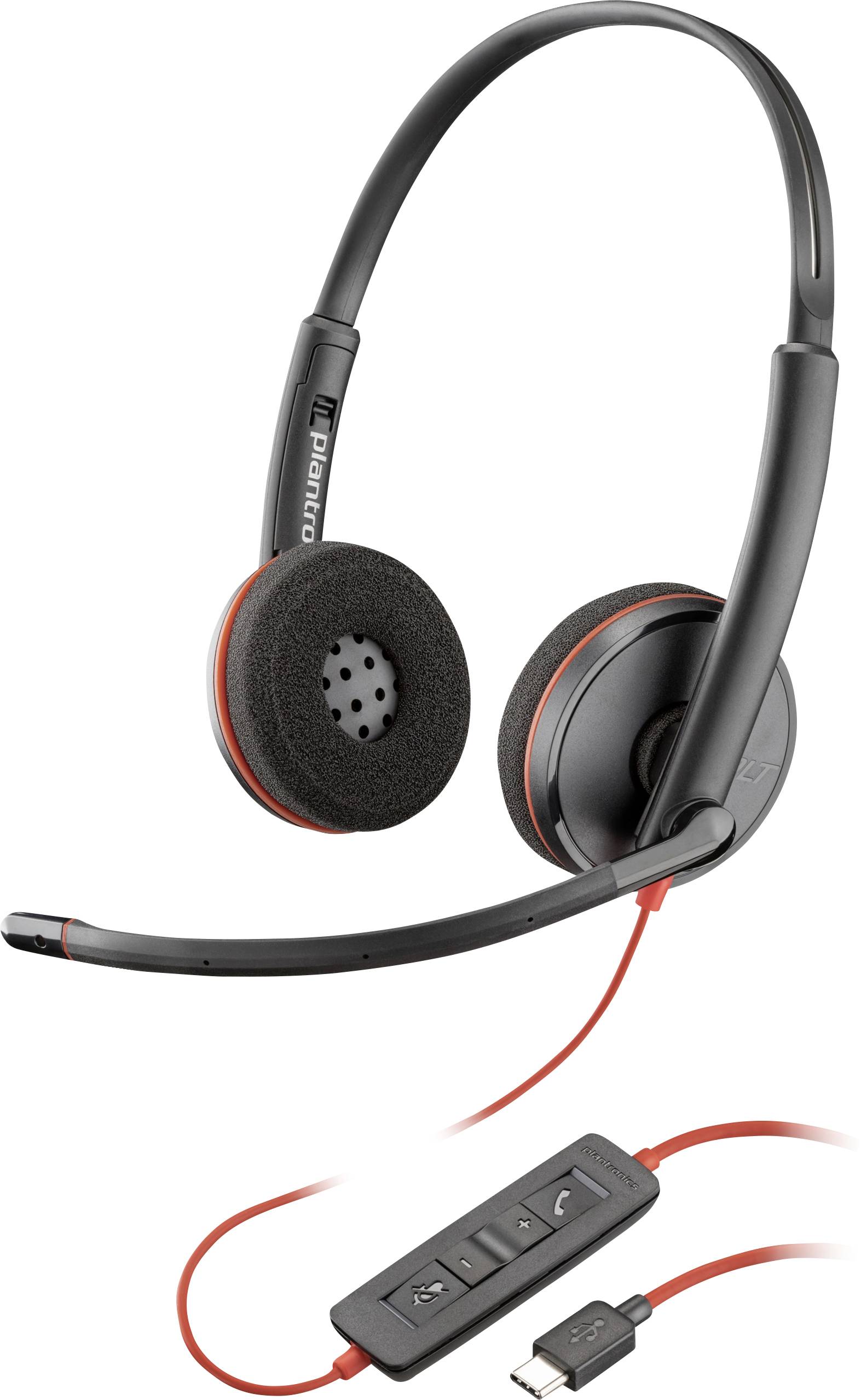 HP Poly Blackwire C3220 On Ear Headset kabelgebunden Stereo Schwarz Headset, Mikrofon-Stummschaltun