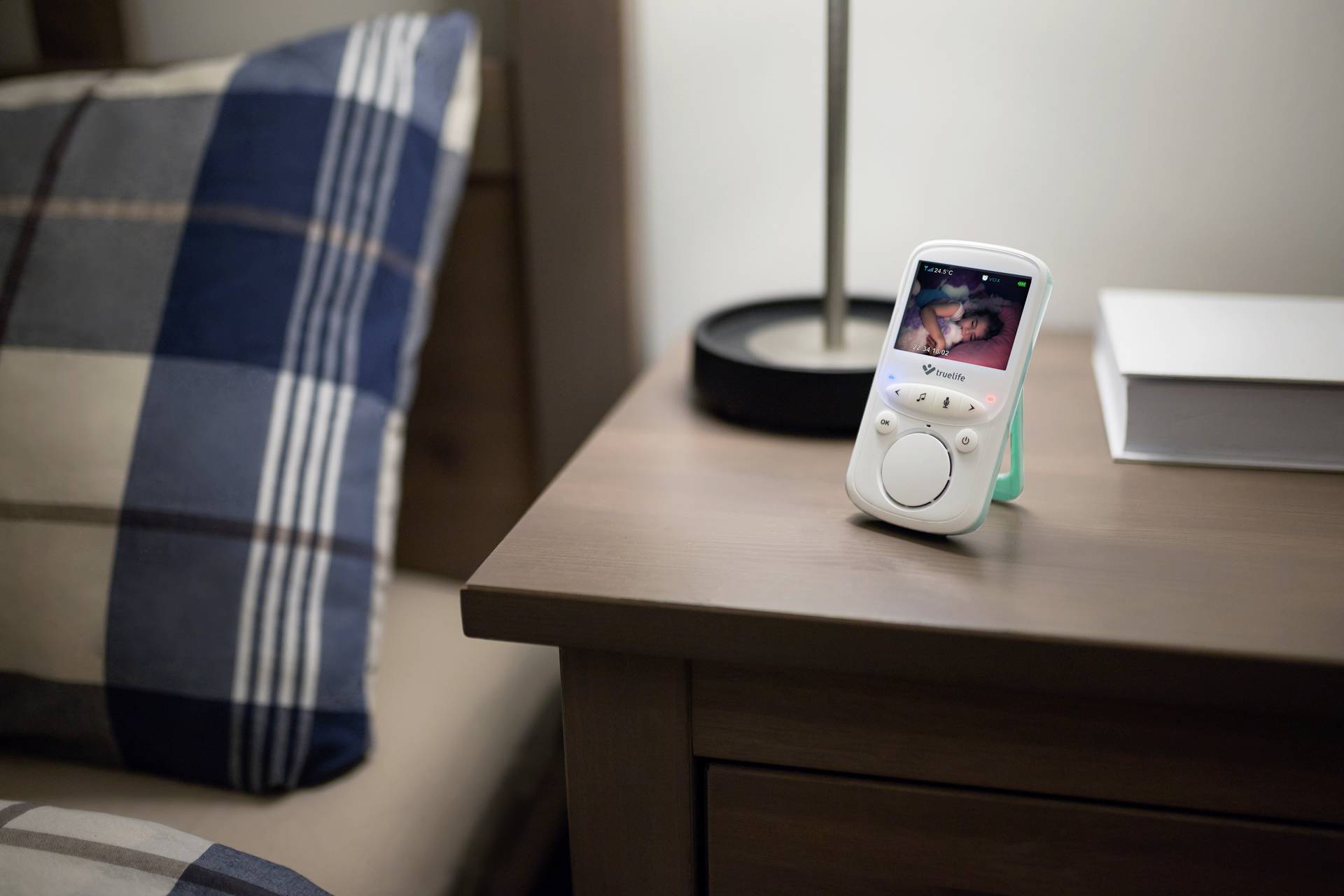 Truelife NannyCam V24 Pro TLVMMNCV24PWB Babyphone mit Kamera Digital 2.4GHz