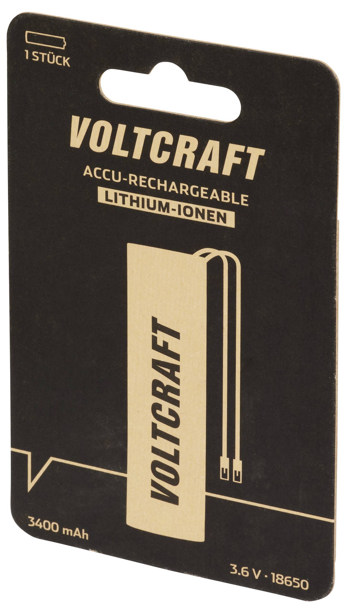 VOLTCRAFT VC-18650PCM Spezial-Akku 18650 Kabel Lithium 3.6V 3400 mAh 1St.