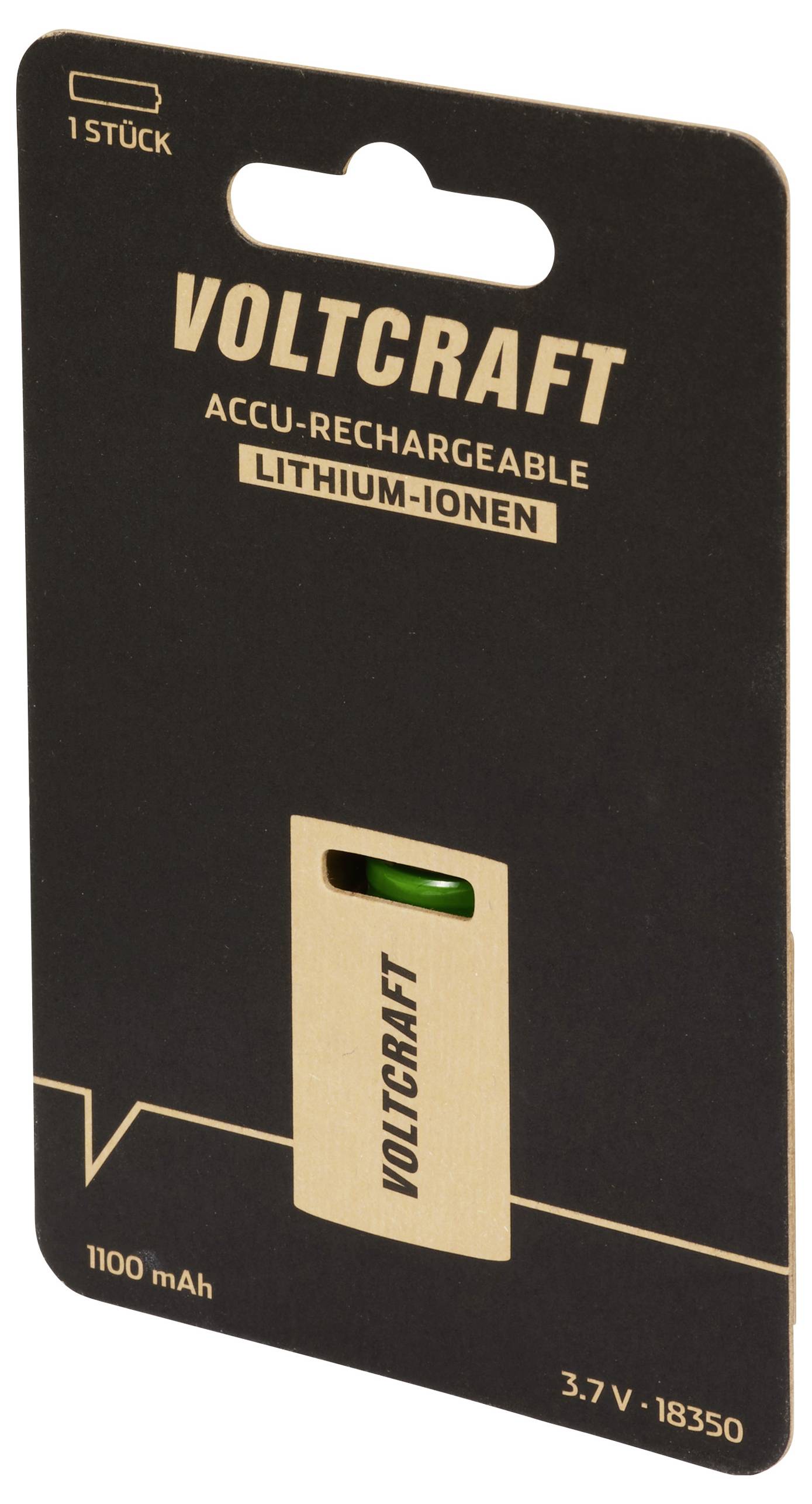 VOLTCRAFT VC-18350 Spezial-Akku 18350 Flat-Top Lithium 3.7V 1100 mAh 1St.