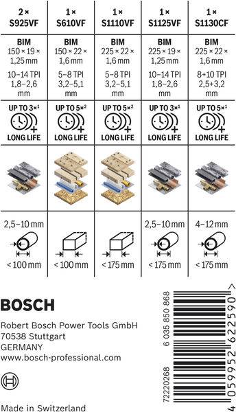 PRO Demolition Blade Set, 6-tlg. Bosch Accessories 2607011820