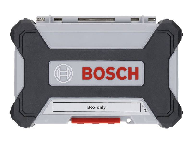 Aufbewahrungsbox von Bosch mit Logo in der Mitte. Darunter der Text 'Box only'. Robustes Gehäuse, geeignet für Werkzeuge.