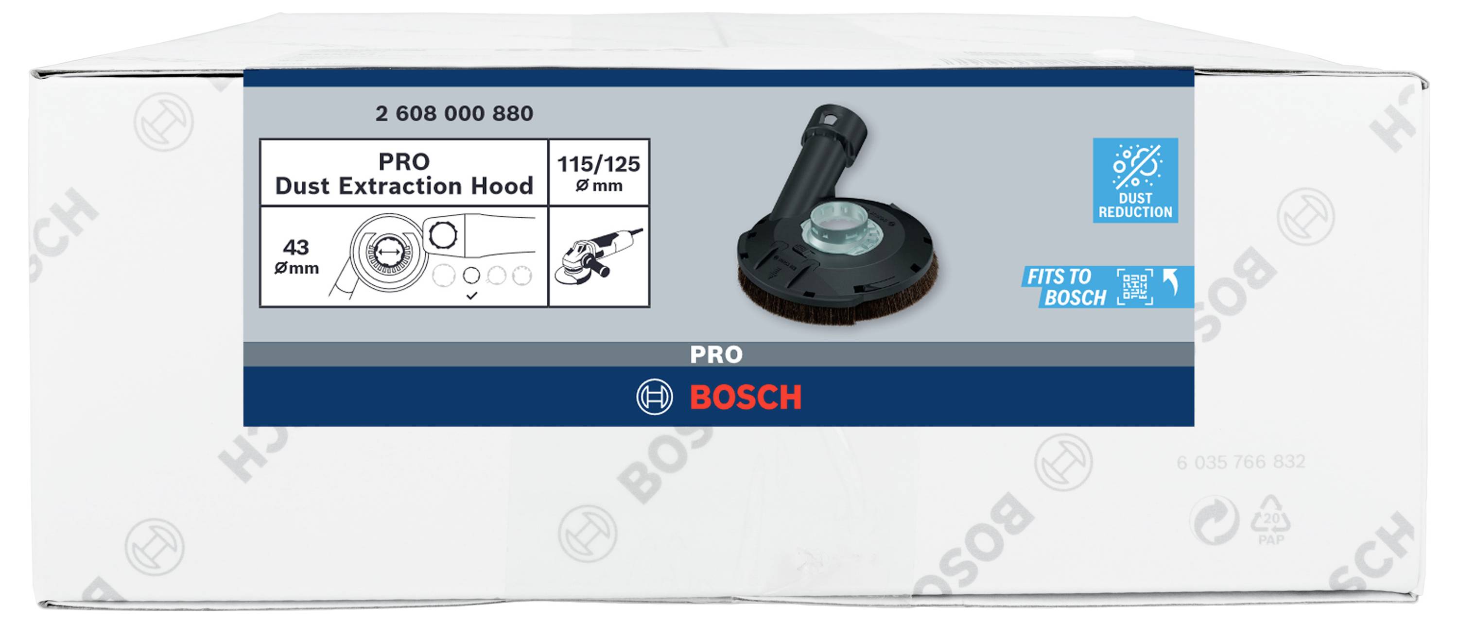 PRO Dust Extraction Hood für Winkelschleifer, ohne Schlüssel, klein, 115/125 mm Bosch Accessories 2608000880