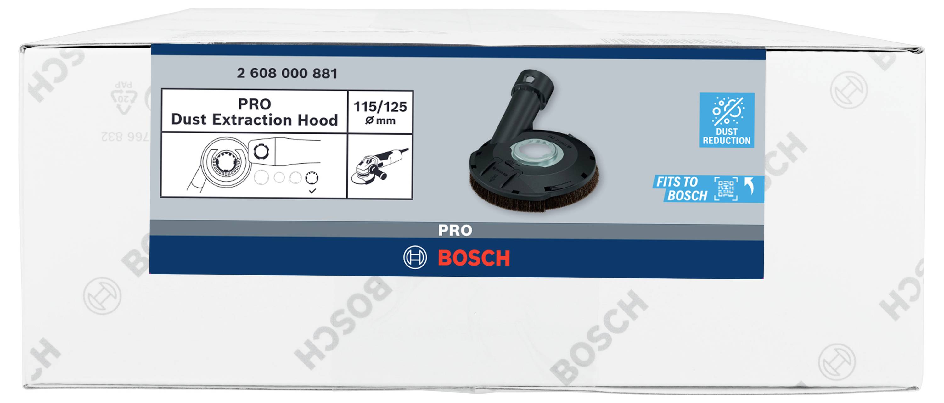 PRO Dust Extraction Hood für Winkelschleifer, ohne Schlüssel, HG, 115/125 mm Bosch Accessories 2608000881