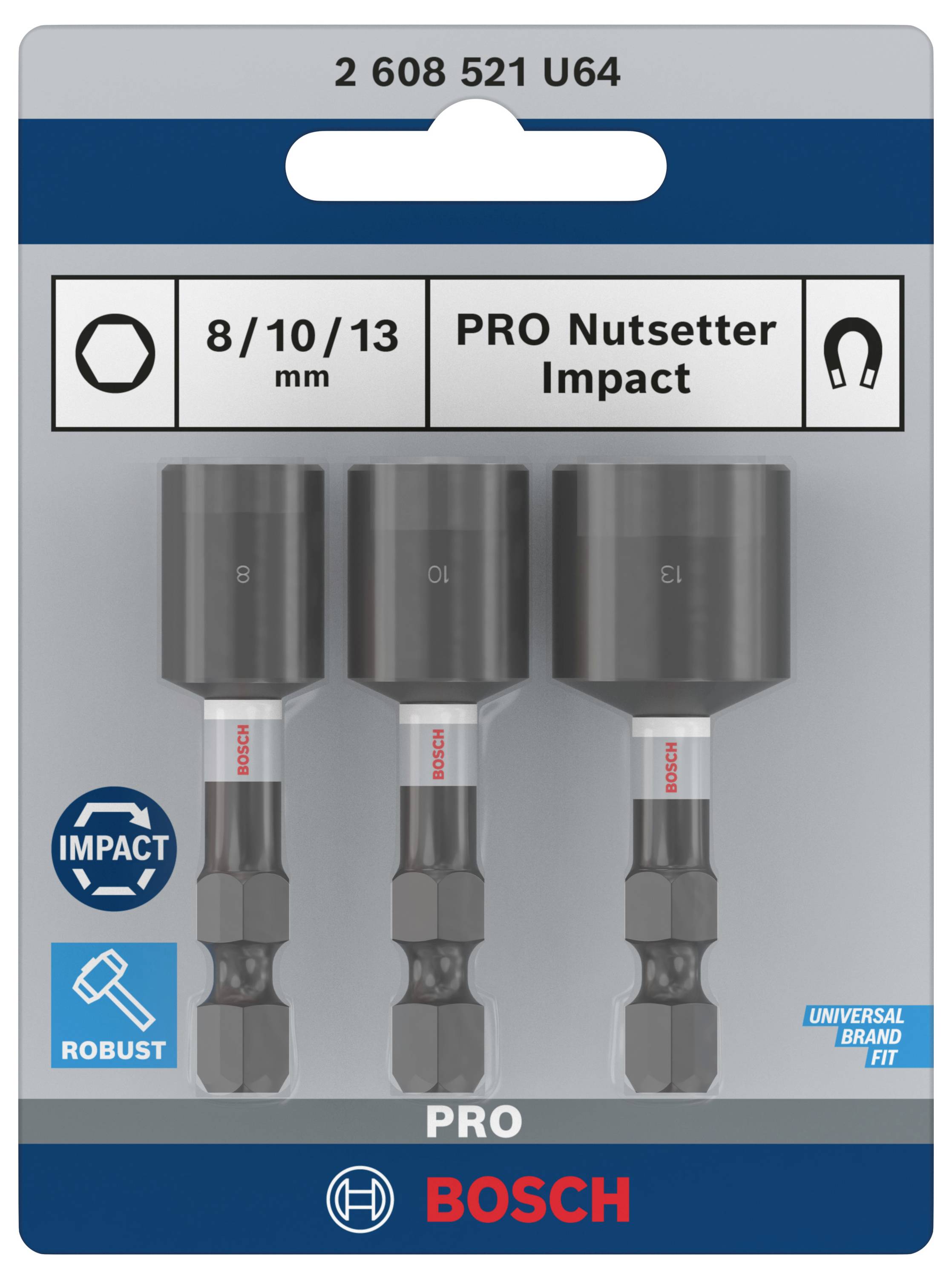 Bosch Accessories 2608521U64 Schlagschrauber-Steckschlüsseleinsatz-Set 2608521U64