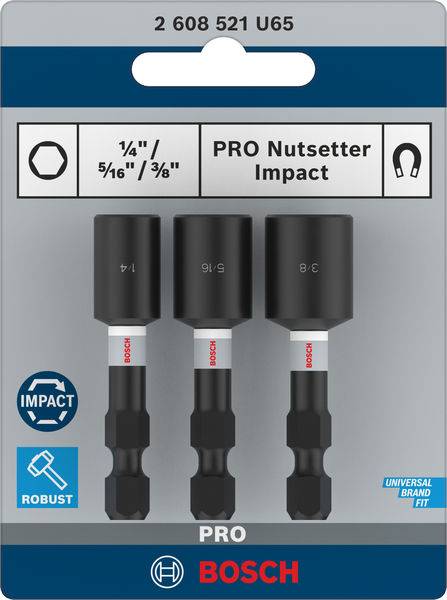 'Drei Bosch Schlagmuttern, Größen: 1/4