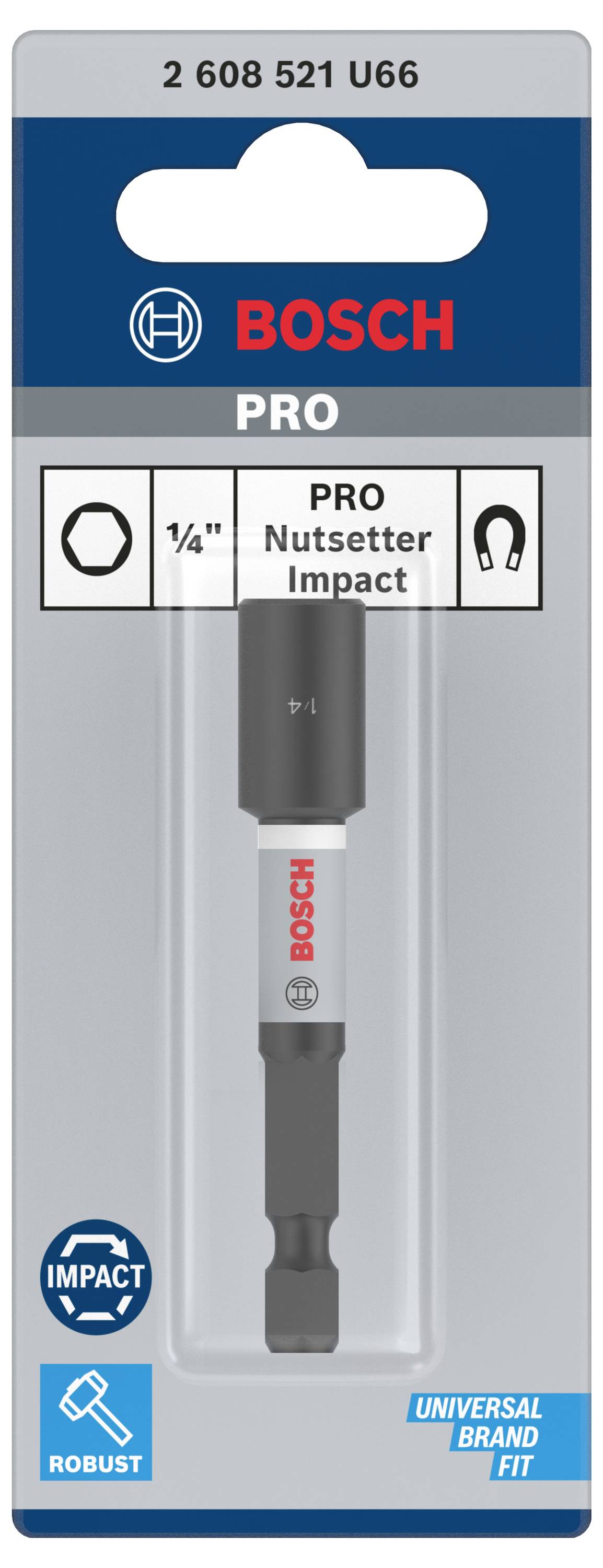 'Bosch Pro Nutsetter Impact', 1/4 Zoll, in robuster Verpackung. Geeignet für universelle Marken.