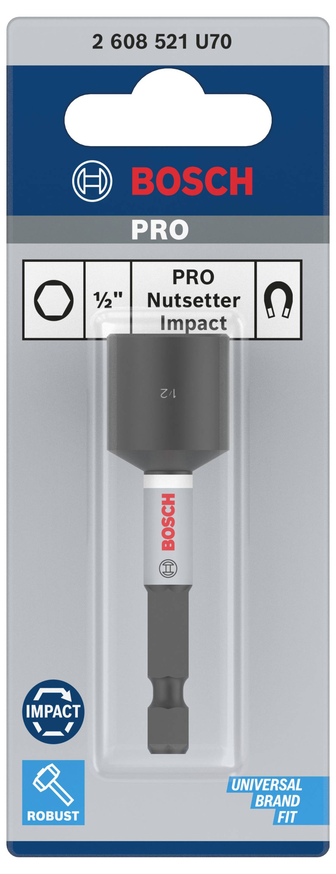 'Bosch PRO Nutsetter Impact' in Verpackung, Halbzollgröße, zeigt Robustheit und universelle Markenausstattung.