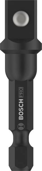 Nahaufnahme eines schwarzen Bosch Schraubbits mit dem Logo 'Bosch Pro'.