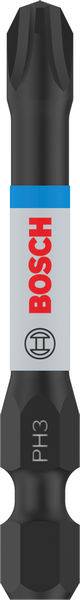 Ein Schraubendreherbit von Bosch mit schwarzer Spitze und blau-grauer Markierung. Modellnummer 'PH3'.