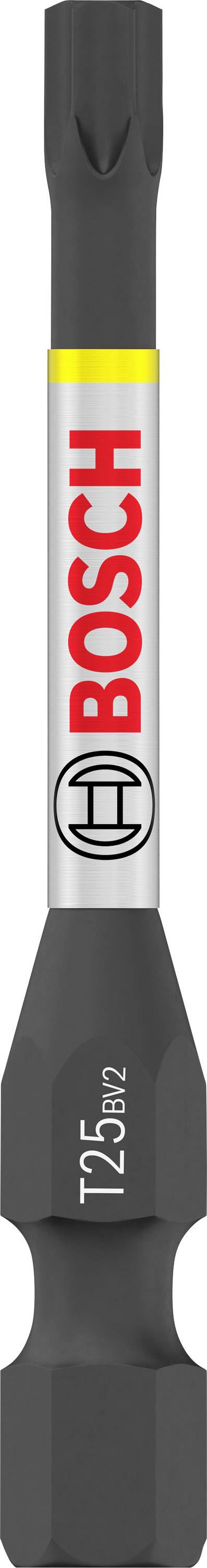 Schraubendrehereinsatz mit 'BOSCH'-Logo, T20 Gr. 25mm, schwarz-silbernes Design.