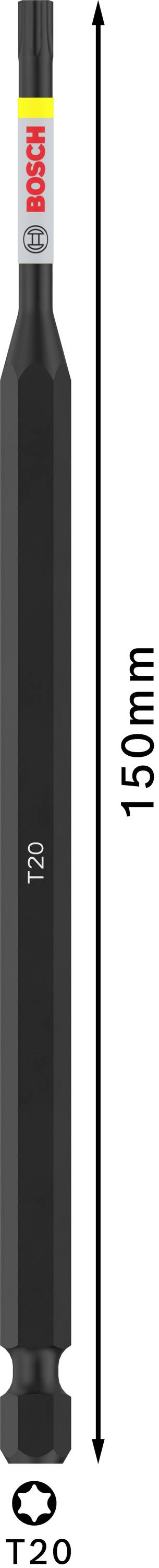 Dünne lange Metallstange mit sechseckigem Querschnitt und Gravur '150mm', Pfeil zeigt Länge an. Text 'XT30C' und '120' sichtbar.