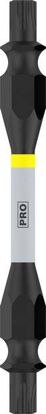 Schwarzes und graues multifunktionales Werkzeug mit gelber Markierung und der Aufschrift 'PRO' in der Mitte.