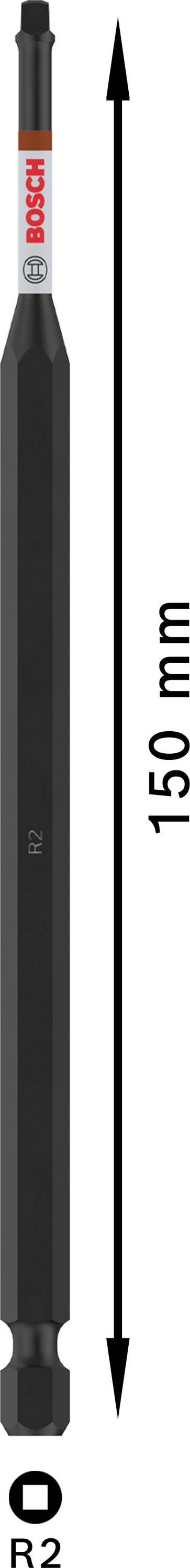 'Bosch' Schraubenbit PZ3, Länge 150 mm, schwarz, mit Sechskantschaft.