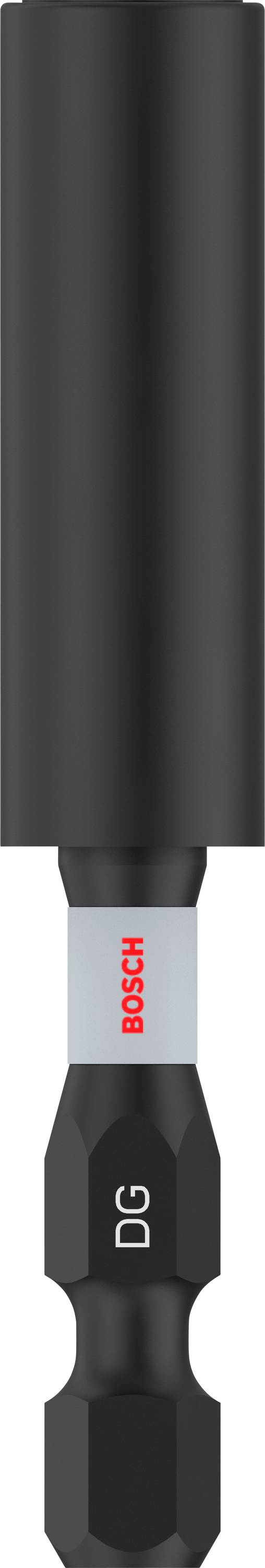 'Bosch'-Markierung an einem schwarzen Schrauberbit, geeignet für präzises Bohren und Schrauben.