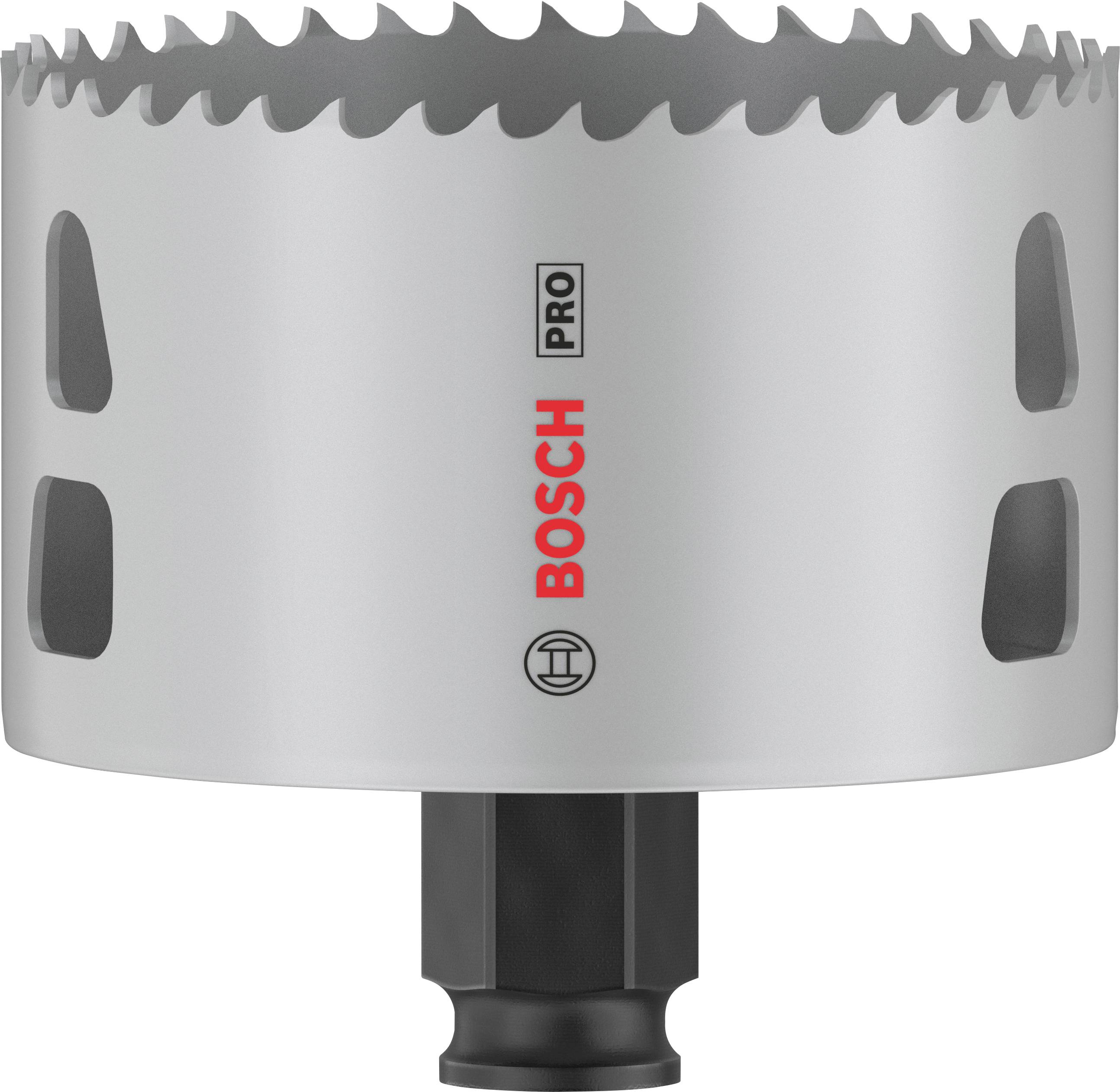 Metall-Lochsäge von Bosch Pro, mit acht Schnittzähnen und sechseckigem Schaft.