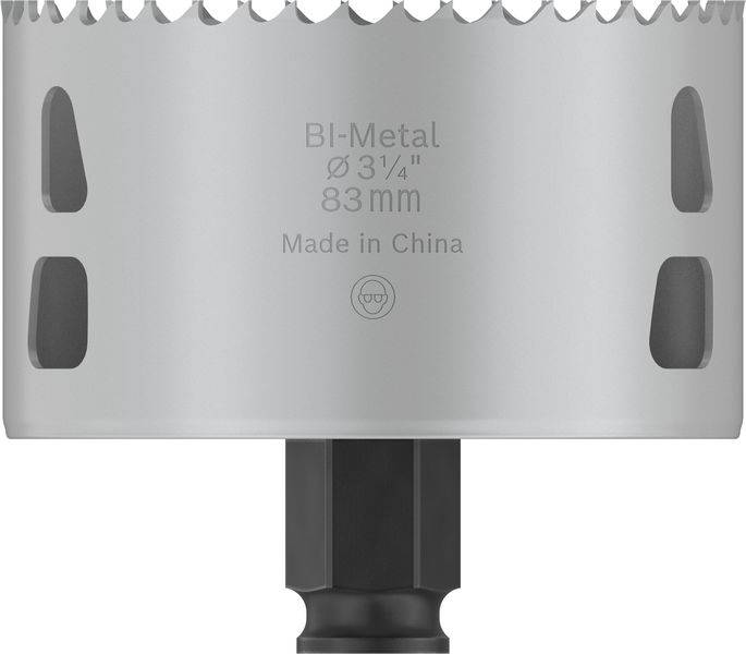 Sägekrone aus Bi-Metall, Durchmesser 83 mm, hergestellt in China.