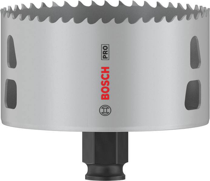 Metall-Lochsäge von Bosch mit scharfen Zähnen, ideal zum Schneiden von präzisen Löchern in verschiedene Materialien.