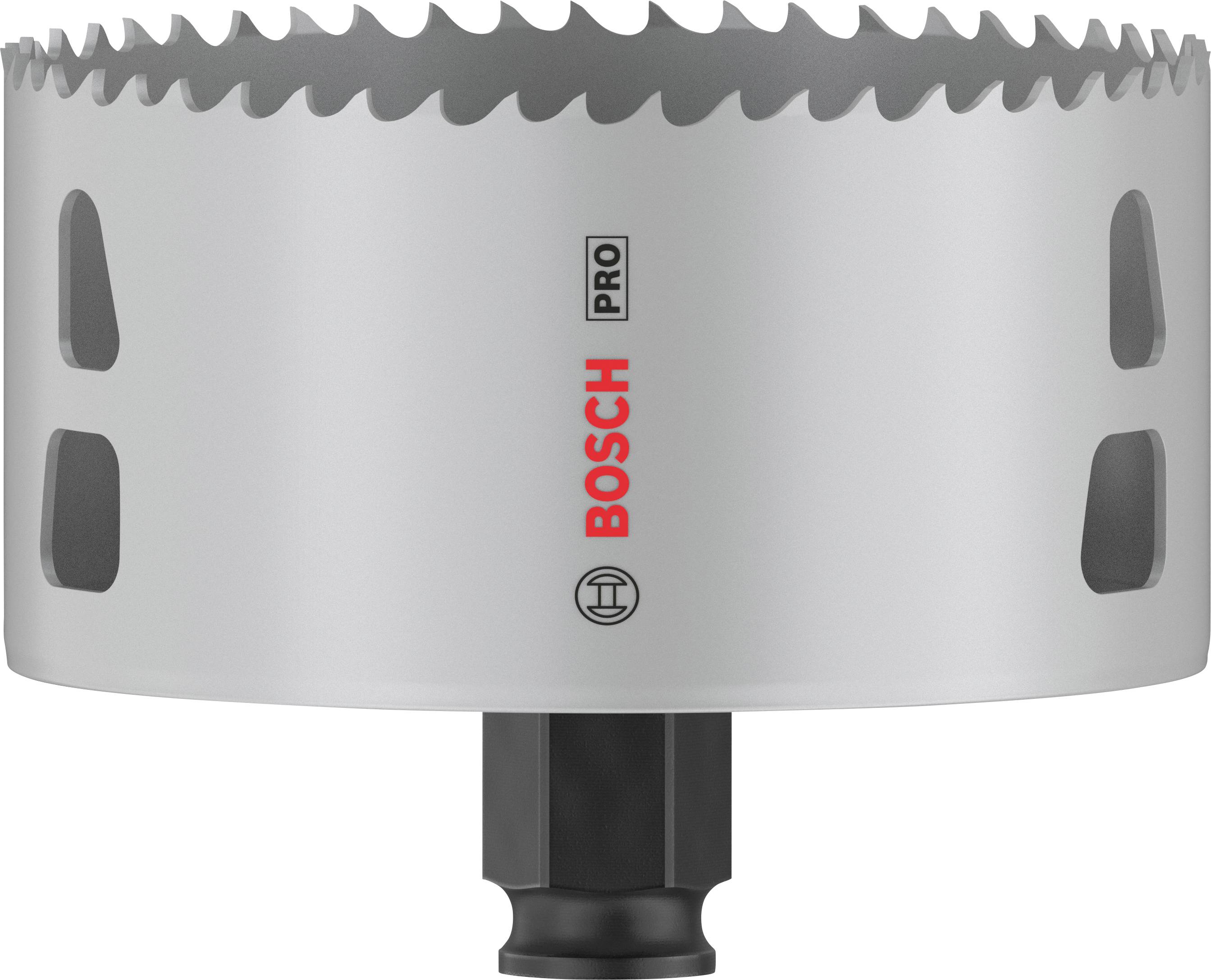 Bosch Pro Lochsäge mit gezahntem Rand, geeignet für die Bearbeitung von Metallen und Holz.