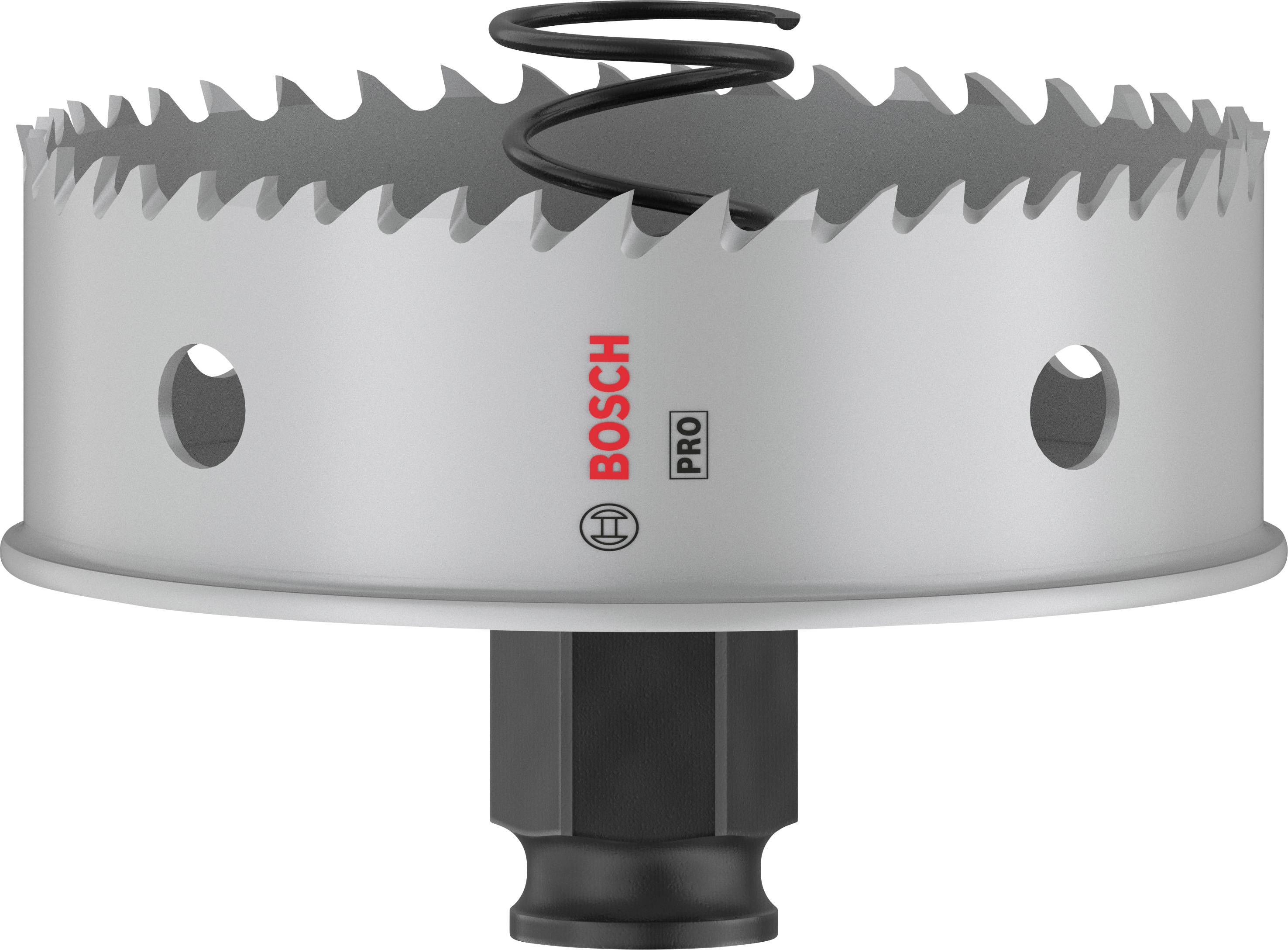 Metallsägekrone von Bosch mit Zahnkranz und zentralem Bohrstück, geeignet für Profianwendung.