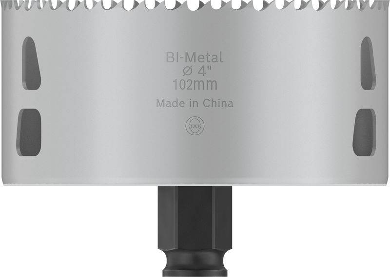 Graue Lochsäge aus Bi-Metall mit der Aufschrift 'BI-Metal, Ø 4