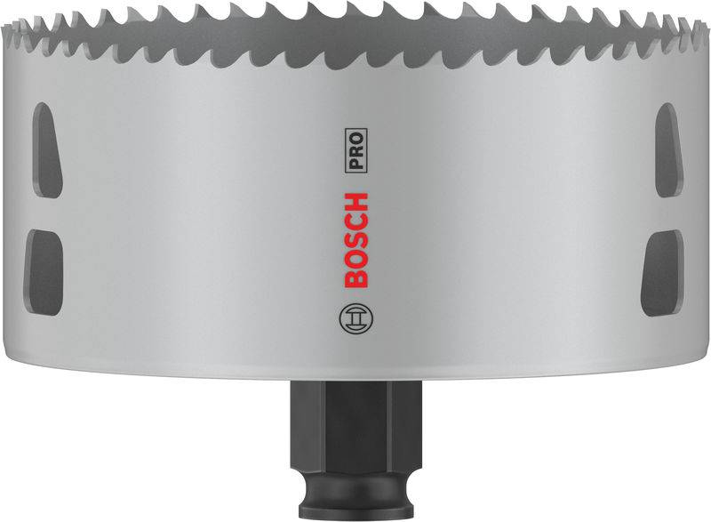 Metall-Lochsäge von Bosch, zylindrisch mit scharfen Zähnen.