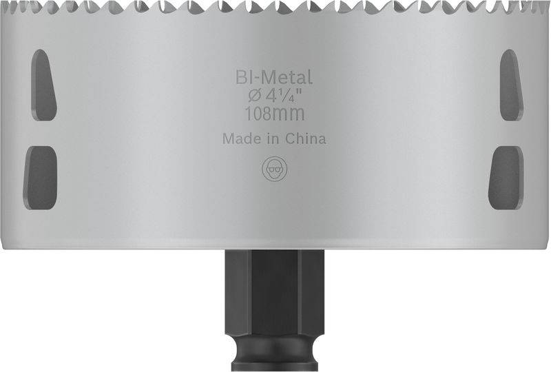 Metall-Lochsäge mit der Aufschrift 'BI-Metal Ø 4¼
