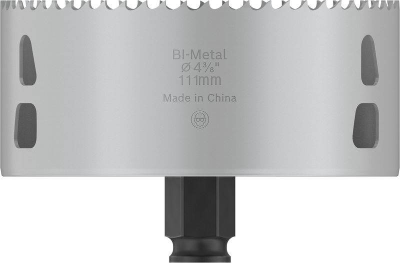 Metall-Lochsäge mit Aufschrift 'Bi-Metal Ø 4 3/8