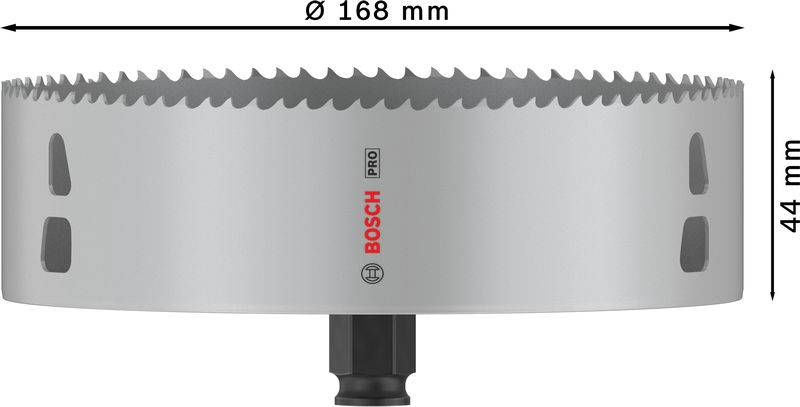 Kreissägeblatt, Bosch Pro, Durchmesser 168 mm, Höhe 44 mm, geeignet für Metallarbeiten.