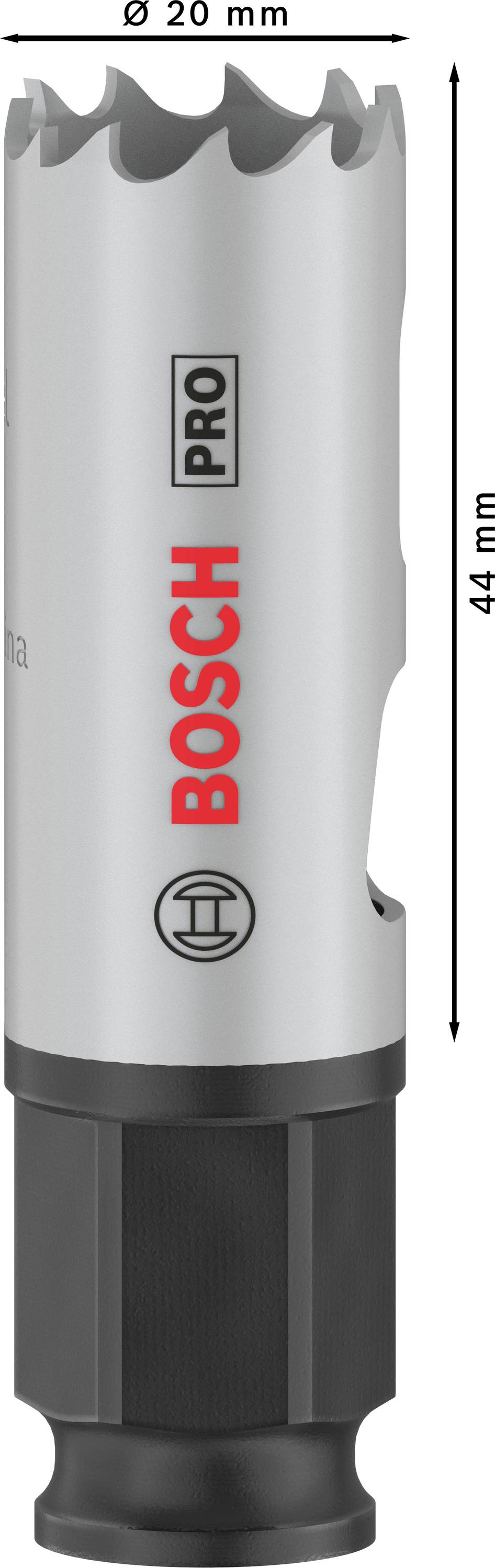 'Makita Lochsäge' mit einem Durchmesser von 20 mm und einer Länge von 44 mm. Hauptsächlich in der Metallverarbeitung verwendet.