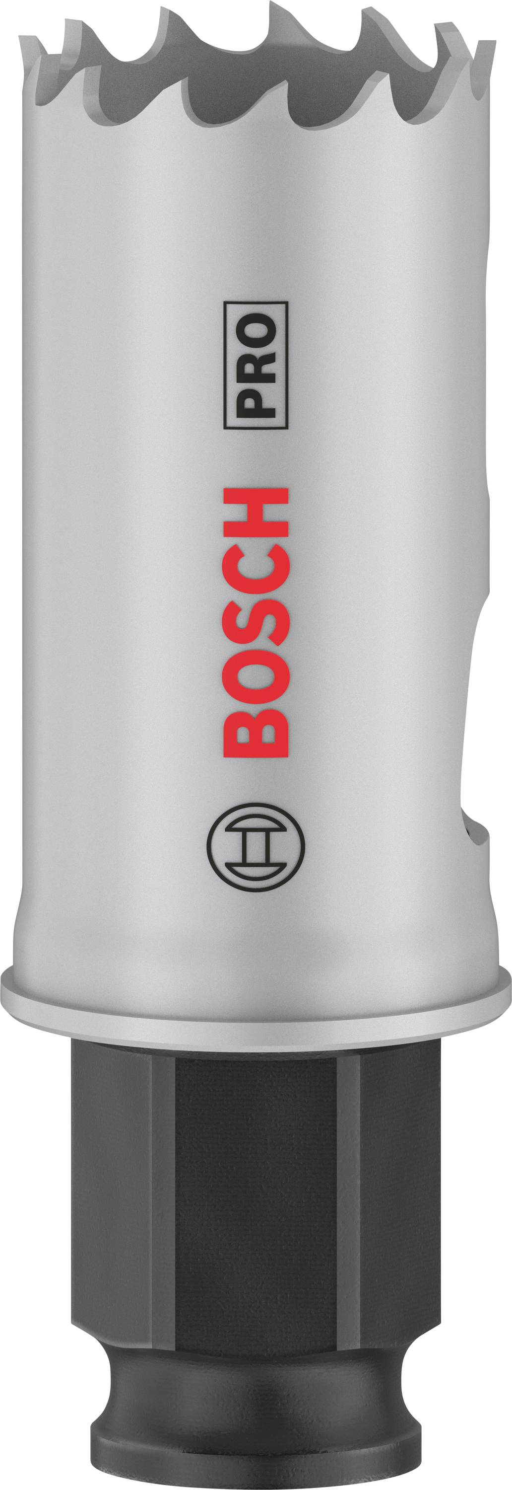 Metallsägekrone von Bosch mit rotem Logo, geeignet für präzises Bohren.