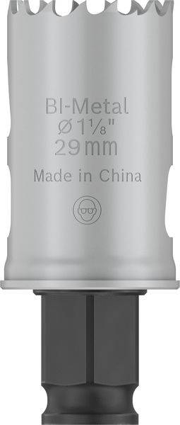 Bohrkrone aus Bi-Metall mit 29 mm Durchmesser, hergestellt in China.
