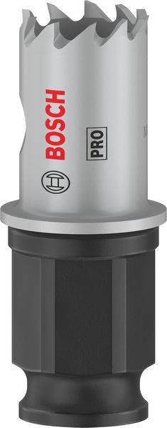 Metall-Lochsäge von Bosch mit HSS-Zähnen, geeignet für präzises Bohren in Metalloberflächen.