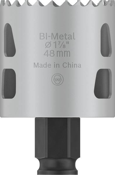 Bi-Metall Lochsäge, Durchmesser 48 mm, hergestellt in China.