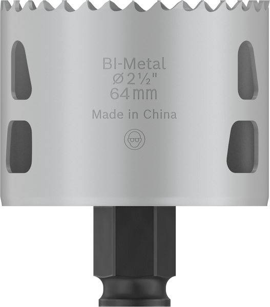 Werkzeugaufsatz mit Aufschrift 'BI-Metal Ø 2 1/2