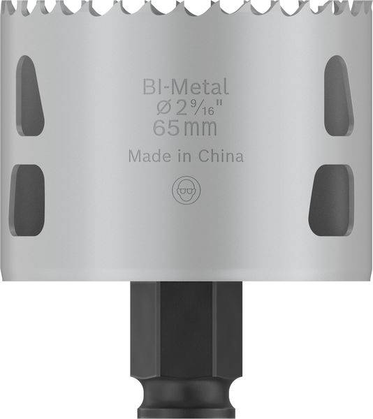 Metallsägekrone mit Aufschrift 'Bi-Metal Ø29/16 65mm Made in China', geeignet für präzise Schnittarbeiten.