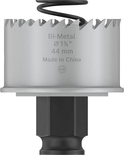 Metall-Lochsäge mit gezackten Kanten, gekennzeichnet mit 'BI-Metal Ø 1¾