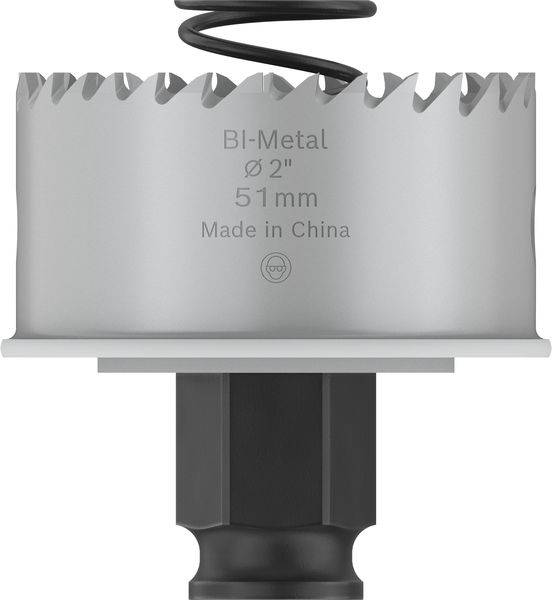 Metallsägekrone mit Aufschrift 'BI-Metal Ø 2