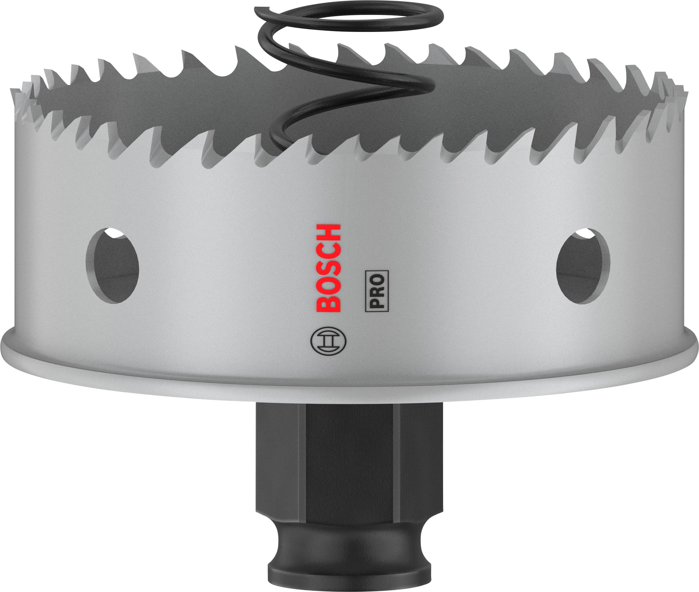 Lochsäge von Bosch mit scharfen Zähnen und robustem Design, geeignet für Präzisionsbohrungen in Metall und Holz.