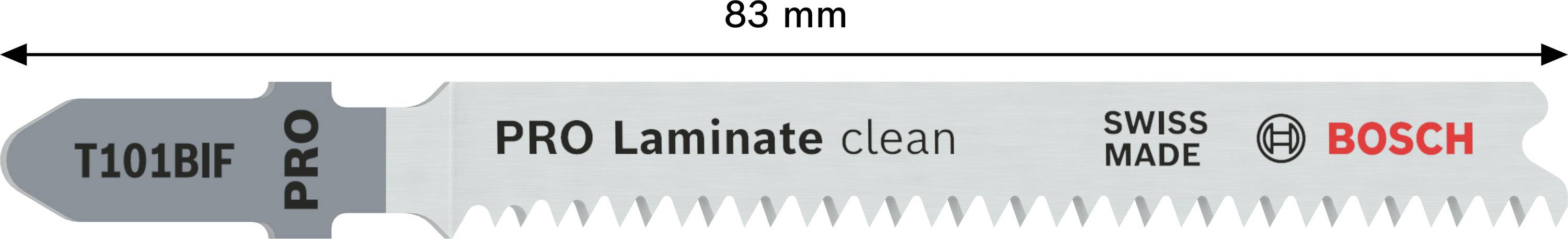 Bosch Accessories 2608655091 PRO Laminate clean T101BIF Stichsägeblatt, 83 mm, 2-tlg. 2St.