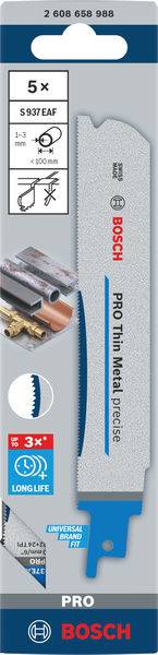 Bosch Accessories 2608658988 PRO Thin Metal precise S937EAF Blatt, 1,1 x 25 x 150 mm, 5-tlg. 5St.
