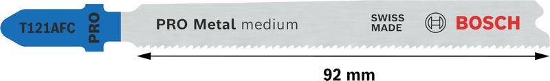 Bosch Accessories 2608655095 PRO Metal medium T121AFC Stichsägeblatt, 92 mm, 2-tlg. 2St.