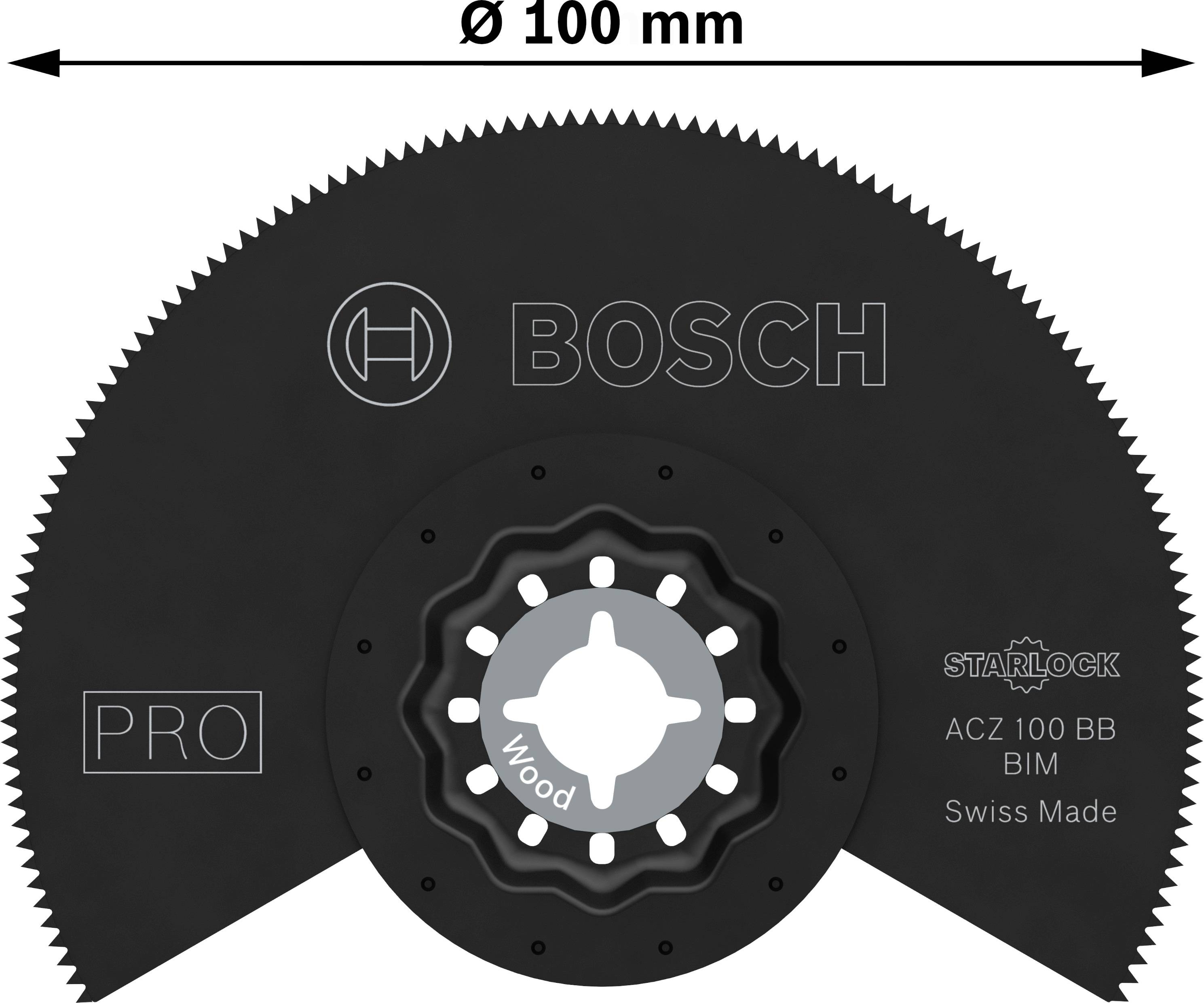 Bosch Starlock Pro Sägeblatt, Ø 100 mm, ACZ 100 BB BiM, Swiss Made, für Holzschnitt.